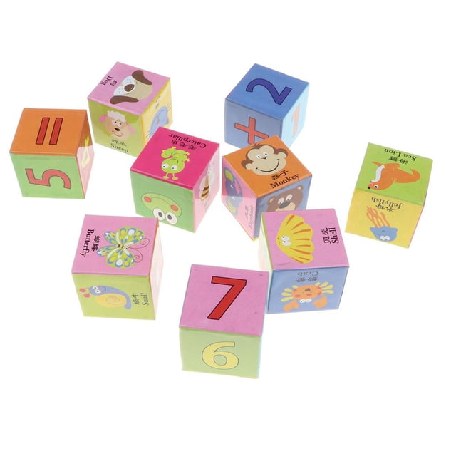 Rompecabezas De De (9 Piezas): Juguetes De Animales Y Matemáticos Para Chidlren perfke Rompecabezas de bloques de cubos de animales