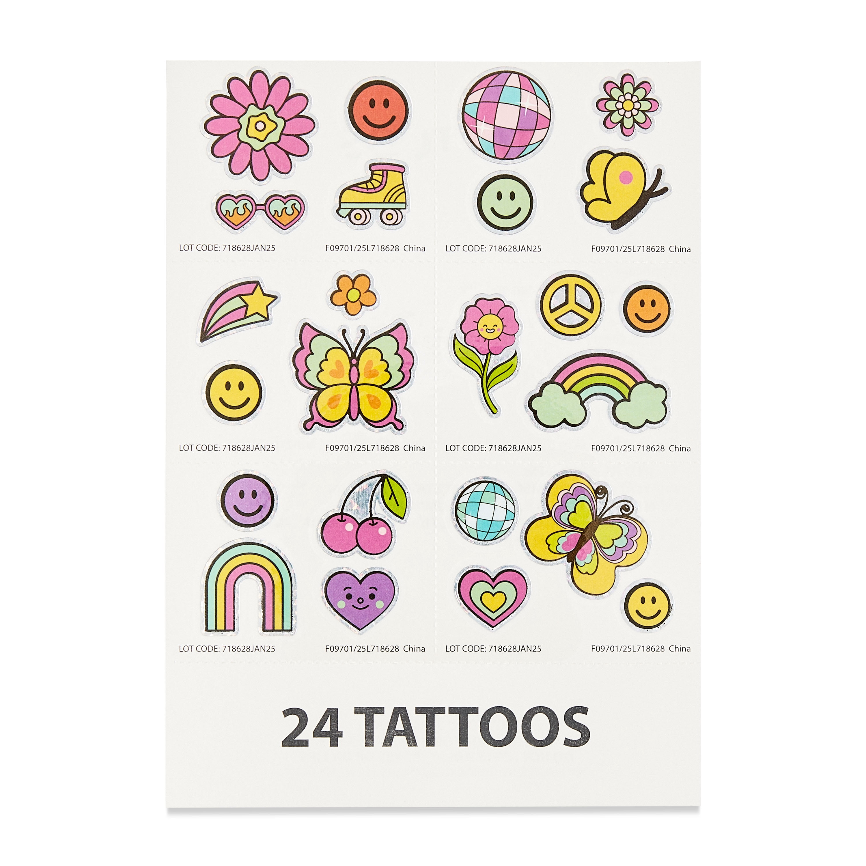 Bright and Bold Tattoo Party Favors, 96 Count, by Way To Celebrate