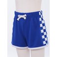 thumbnail image 4 of TiaoBug Kids Girls Cotton Shorts Contrast Color Plaid Cycling Yoga Running Shorts Summer Hot Pants Blue 150, 4 of 7