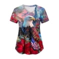 thumbnail image 4 of UngA 250 Anniversary USA Shirt Women American Falg Print Short Sleeve 250th Birthday Tops 1776-2026 4th July Freedom T Shirts Women (Red,XL), 4 of 8