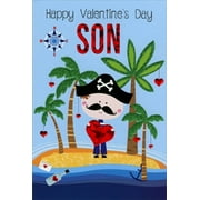 Pictura Pirate Holding Red Heart: Son Valentine's Day Card