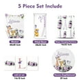 thumbnail image 3 of KAINSY Custom Baby Bedding Set,5 Pcs Personalized Name Baby sheets for Kid Toddler,Light Purple Grassland Animals with Floral Crowns Nursery Bedding Set,a Perfect Gift(Fixed Size), 3 of 8