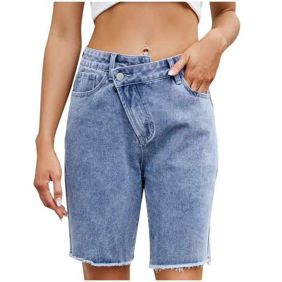 Sevevn Women Jorts Baggy Jeans Jorts Outfits Mid-Low Waisted Denim Y2K Shorts Summer Hot Short Pants Streetwear Womens Shorts Dressy Casual