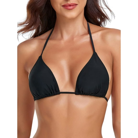Ocean Blues Women's Cheeky Triangle Bikini Top Halter Bathing Suit Top for woman , Size S-2XL