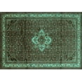 thumbnail image 1 of Ahgly Company Machine Washable Indoor Rectangle Persian Turquoise Blue Traditional Area Rugs, 8' x 10', 1 of 4