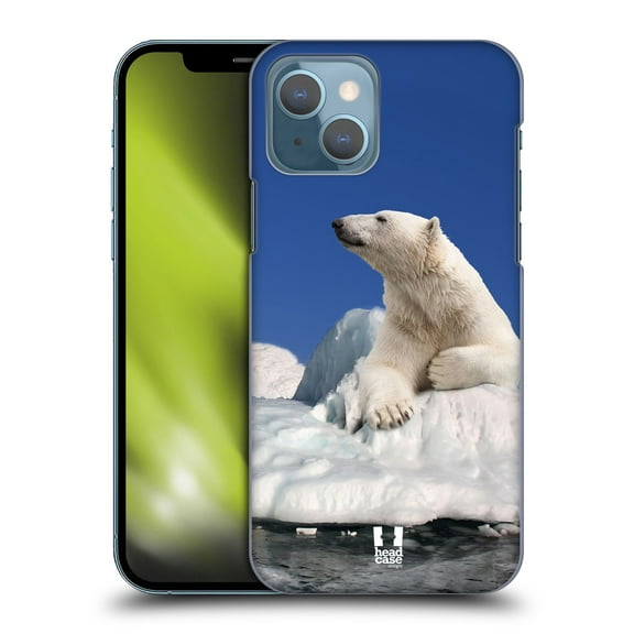 Head Case Designs Wildlife Polar Bear On Ice Hard Back Case Compatible with Apple iPhone 13
