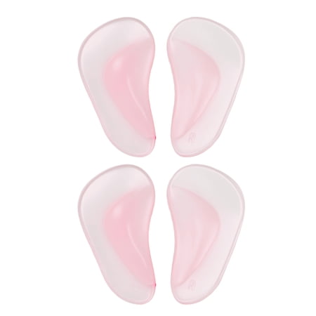Unique Bargains 2 Pair Arch Support Inserts Two-tone Foot Arch Supports 3.94"x2.17"x0.2" Clear Pink