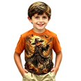 thumbnail image 2 of Gyexs Little Boy Halloween T-Shirt Crewneck Stretchy Halloween Cartoon Shirt Happy Halloween Print Shirt Orange 2-3 Years, 2 of 4