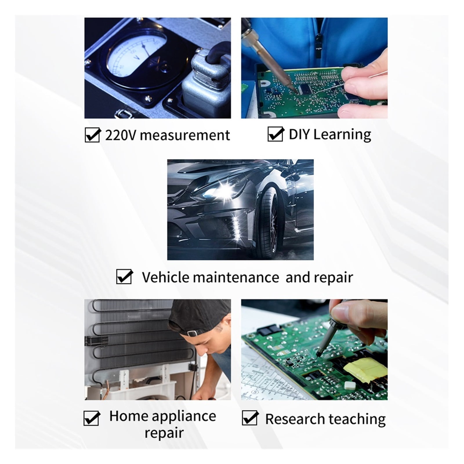 Handheld Mini Oscilloscope 500KHz Bandwidth 2.5MSa/s Sine Wave/Square Wave/Half Wave/Zinke Pulse Wave Entry-Level Oscilloscope ,Professional Designed