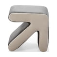 thumbnail image 3 of Modern Creative Upholstered Velvet Sofa Stool Kids Stool Shoe Bench Footrest Footstool Multifaceted Stool Ottoman Coffee Table Arrow Design Handicraft Decoration For Living Room Bedroom,Grey+Beige, 3 of 3