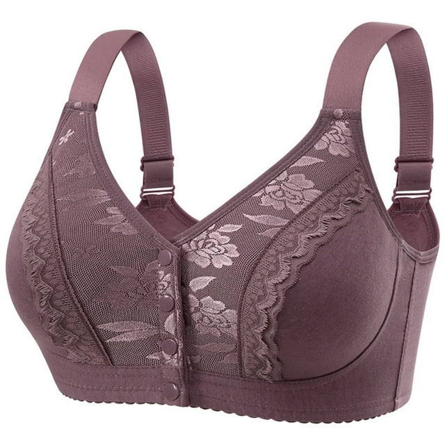 Posijego Front Closure Push up Bra for Women Breathable Wireless Bra Full Coverage Support Everyday Bras