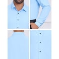 thumbnail image 7 of DARING DIVA Men's Solid Color Button Down Long Sleeves Stretch Shirts S Light Blue, 7 of 7