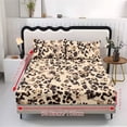 thumbnail image 5 of Jiueut Leopard Print Fitted Sheet Set, 3 Pieces All Season Bedroom Sheet Set 2 PCS Washable Pillowcase Fitted Sheet with 10" Deep Pocket, Twin XL Size, 5 of 7