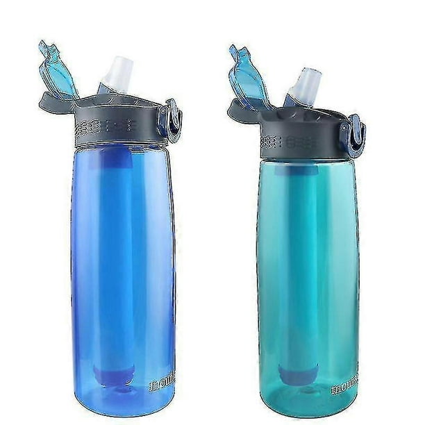 650ml Outdoor Water Filter Bottle Camping Hiking Filter Purifier Plastic Water Cup