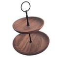 thumbnail image 4 of 2 Tier Round Wood Cupcake Display Stand, Wedding Party Dessert Stand Black Walnut, 4 of 8