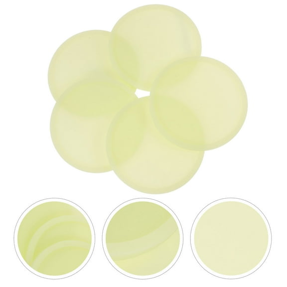 WHAMVOX 5 Pcs Silicone Coasters Anti Slip Waterproof Luminous Cup Mat Home Kitchen Round Pad Yellow 10x10cm