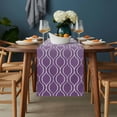 thumbnail image 2 of Moroccan Purple Table Runner - 72 Inch Long, Kitchen Dining Table Runner Dresser Scarves, Geometric Gradient Plaid Modern Farmhouse Decor for Coffee Tables Wedding Party Banquet, 2 of 8