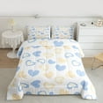 thumbnail image 2 of Feelyou Blue Love Heart Full Size Comforter Sets for Child, Kawaii Cartoon Graffiti Bedding Comforter Set, Dreamy Princess Style Reversible Bedding Sets, Ultra Soft Bedroom Decor, 3 Pieces, 2 of 8