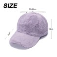 thumbnail image 2 of Gorra de béisbol de invierno para mujer, gorra de béisbol cálida de color sólido de lana de cordero para viajes al aire libre, 2 of 5