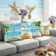 thumbnail image 6 of YiJuHui Ocean Beach Theme Throw Pillow Cover 45x45 Cm Summer Decorative Cushion Case For Sofa Bedroom Patio, High Definition Printing Soft Breathable Polyester Fabric, 6 of 9
