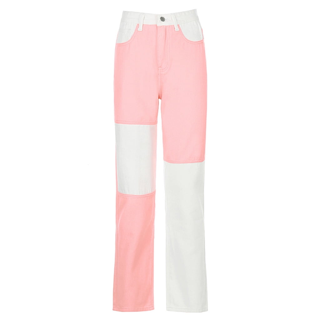 womens straight leg colored jeans