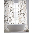 thumbnail image 5 of Brown Beige Botanical Sheer Curtains 96 Inch Length 2 Panels Set Window Treatments, Watercolor Spring Floral Summer Leaf Rod Pocket Semi Curtains for Living Room/Bedroom/Kitchen Décor, 104"W x 96"L, 5 of 7