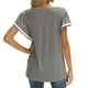thumbnail image 3 of Top con cuello en V para mujer, camisa con manga con volantes Dolman Top de verano para mujer Top con manga casquillo con volantes Calidad inigualable, 3 of 5