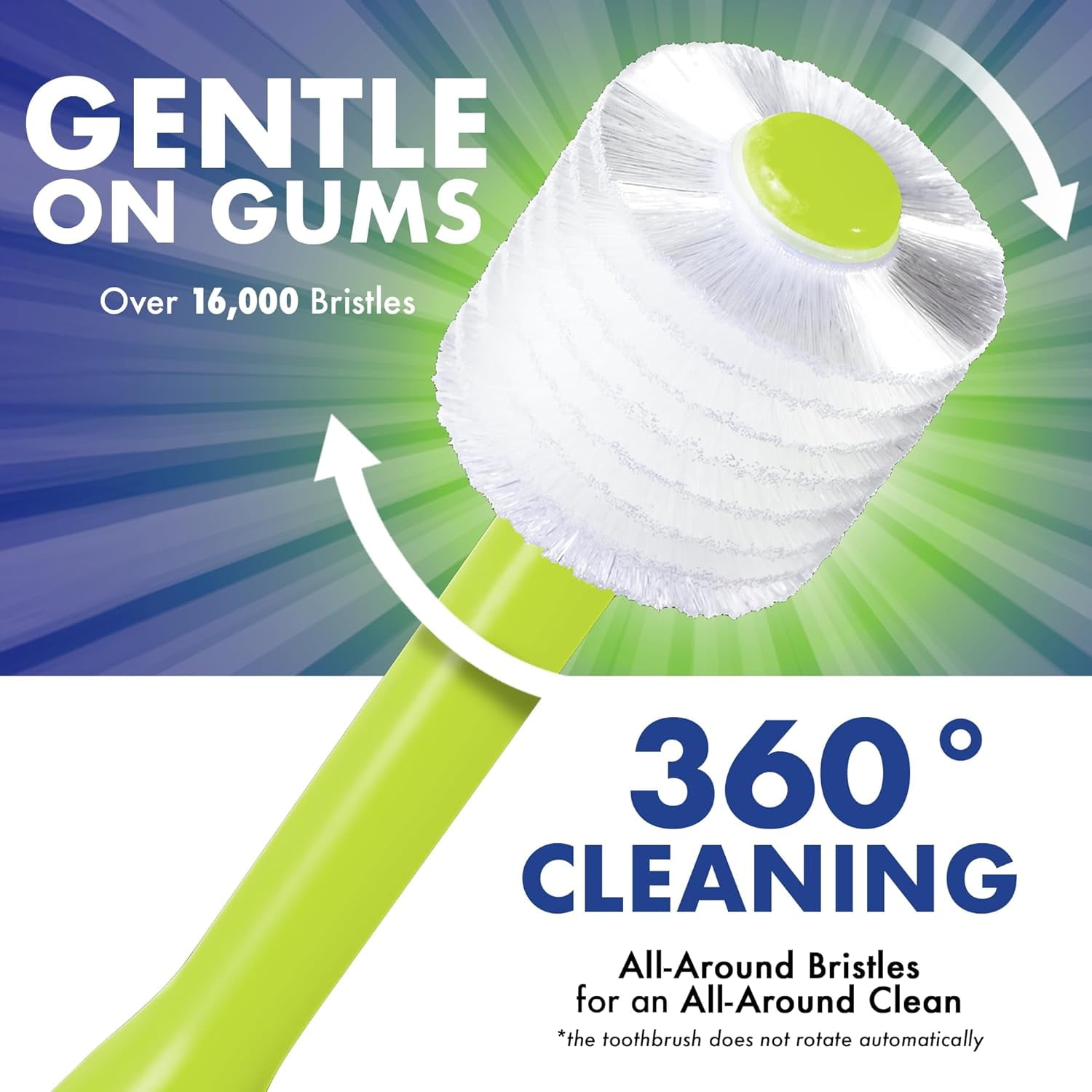 Brilliant Child Toothbrush, Soft Round Head, Ages 2-5, All-Around Clean, Lime 3 Pack