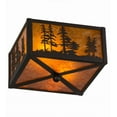 thumbnail image 5 of Meyda Tiffany 157088 Tall Pines 2 Light 15" Wide Flush Mount Square Ceiling Fixture -, 5 of 7