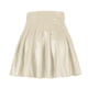 thumbnail image 5 of Faldas plisadas Prolriy para mujer, falda plisada de moda para mujer, falda de cuero de cintura alta, falda corta elegante de color sólido, faldas de mujer beige XXL, 5 of 6