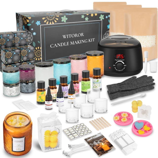 Kit para hacer velas aromáticas WITOROR con calentador de cera para adultos