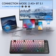 thumbnail image 3 of L400 75% Wireless Gaming Keyboard, Bluetooth & 2.4G Dual Mode, Quiet Mechanical Feel, RGB Backlit, Volume Knob, Long Battery Life, 24-Key Anti-Ghosting for PC/Mac (Black), 3 of 9