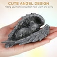 thumbnail image 3 of Raindrops Cat Garden Statue Memorial Angel Dark Grey Outdoor Decorative Animal Figurine, 3 of 6