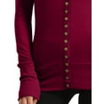 thumbnail image 5 of J. METHOD Women's Snap Button Cardigan Long Sleeve Knit Ribbed Sweater NEWJ181 Wine S, 5 of 5