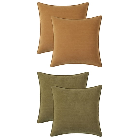 Unique Bargains 4 Pcs Comfy Chenille Pillow Covers 16" x 16" Green/Peru Color