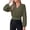 Army Green, variant on Women's Business Casual V Neck Wrap Blouse Lace Trim Soft Crop Tops, Smocked Waist Long Sleeve Shirts, Dressy Casual Office Work Going Out Outfits, Fall Clothes
