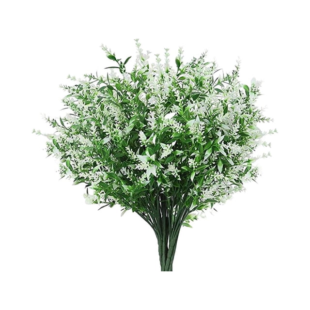 Naiovety 8 piezas de flores artificiales para decoración del hogar DIY y ramos de boda no tóxicos Decoración Blanco