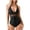 Black, variant on SOMER Women's One Piece Swimsuit Tummy Control Bathing Suits V Neck Sexy Sheer Swimwear
