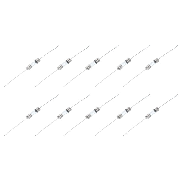 10 Piezas de Fusibles de Tubo de Vidrio, Axial con Cable 5x20mm 5A 250V Reemplazando o Reparando Muchos Electrónicos para el Hogar (F5A)