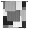 thumbnail image 2 of Black Grey Semi Sheer Curtains Drapes for Living Room, Bedroom, French Doors Window 84 Inches Long, Middle Century Irregular Geo Abstract Art Rod Pocket Chiffon Curtain Drapery Voile Draperies Panel, 2 of 6