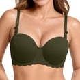 thumbnail image 2 of Byworldtasic Women's Convertible Strapless Bra Breathable Mesh Padded Push‑Up Bra Scalloped Edge Everyday Bra, 2 of 10
