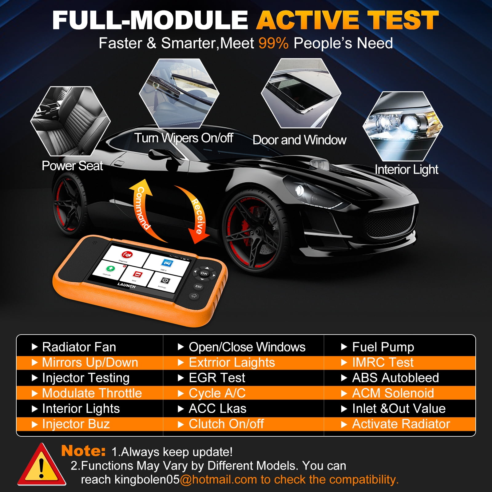 LAUNCH Creader Elite 2.0 BBA Bi-directional OBD2 Scanner For BMW,Mercedes-Benz,VW Audi,Maybach,Mini,RollsRoyce, Full System with Full Functions,Battery Register
