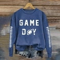 thumbnail image 4 of ADSSDQ Football Sweatshirts for Women Game Day Touchdown Season Sweatshirt Crewneck Rugby Graphic Hoodie Pullover Long Sleeve Casual Fall Shirts Blue L, 4 of 4