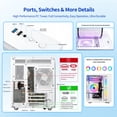thumbnail image 4 of Qehi White Gaming PC Desktop, Core i5, Rx550 4Gb, 16G Ram, 256G Nvme 3.0, Rgb Lighting, 4 of 8