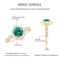 thumbnail image 6 of Rosec Jewels Vintage Style Lab Grown Emerald Engagement Ring - AAAA Grade - Emerald Diamond Ring for Women - with Jewelry Box, 14K Yellow Gold, US 6.00, 6 of 9
