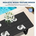 thumbnail image 5 of SERWALL 7-Piece Outdoor Patio Dining Set, All-Weather HDPE Table and Chairs, Rectangular Table with Umbrella Hole, Seats 6, Low Maintenance,Black, 5 of 10