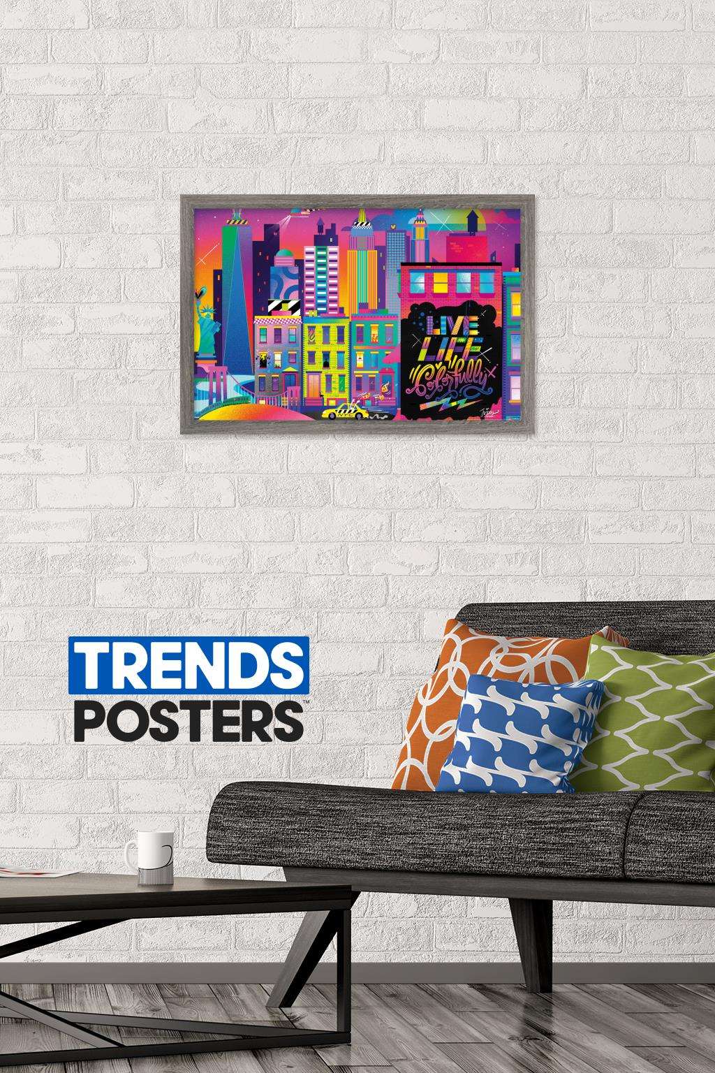 Jason Naylor - Live Life Colorfully Wall Poster, 14.725" x 22.375", Framed