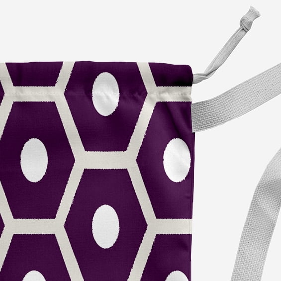 Simply Daisy Geometric 18 x 29 in Purple Laundry Bag