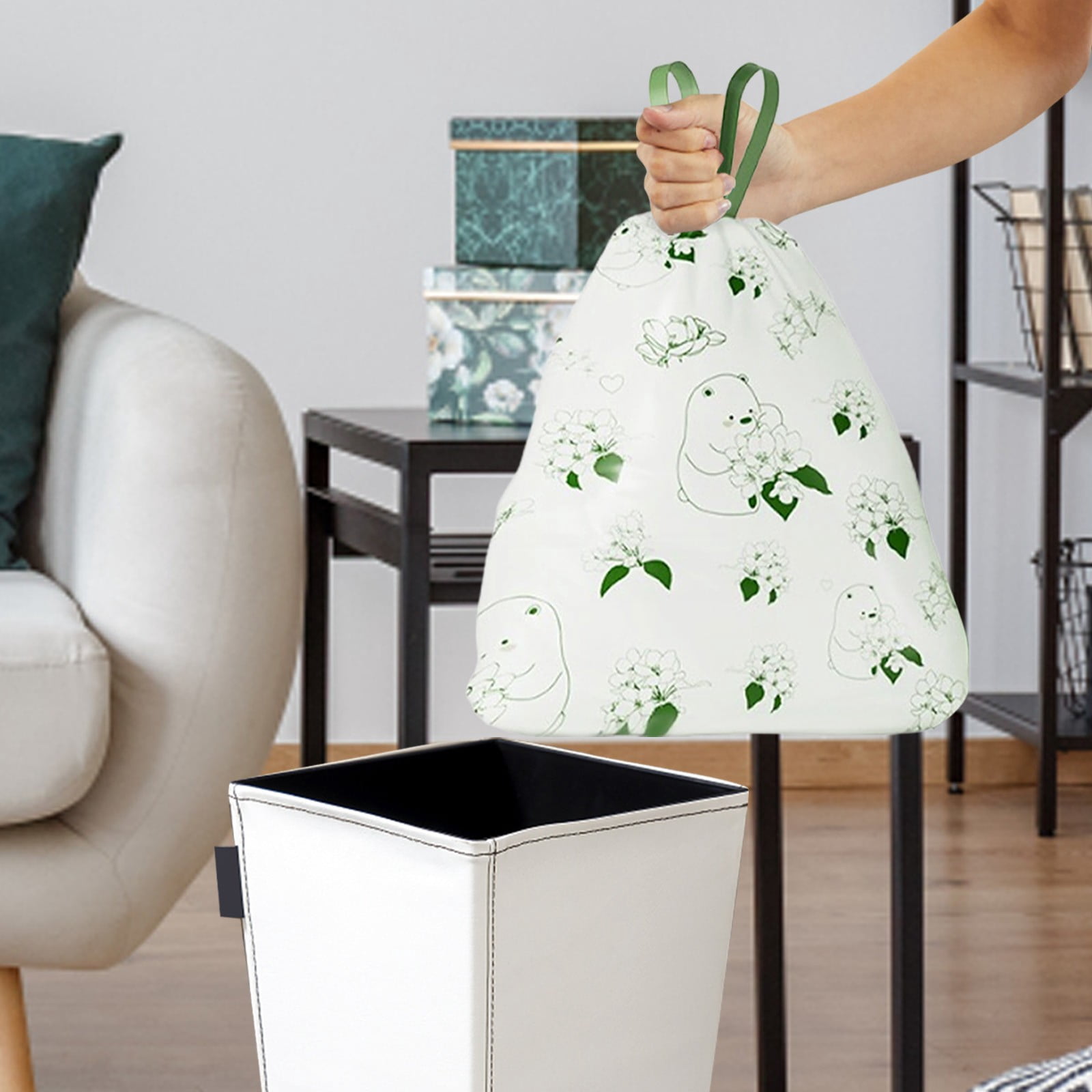 4 Gallon 30 pcs Small Clear Trash Bags Strong 5 Gallon Garbage Bags Bathroom Trash Can Bin Liners Unscented Kitchen Waste Basket Liner