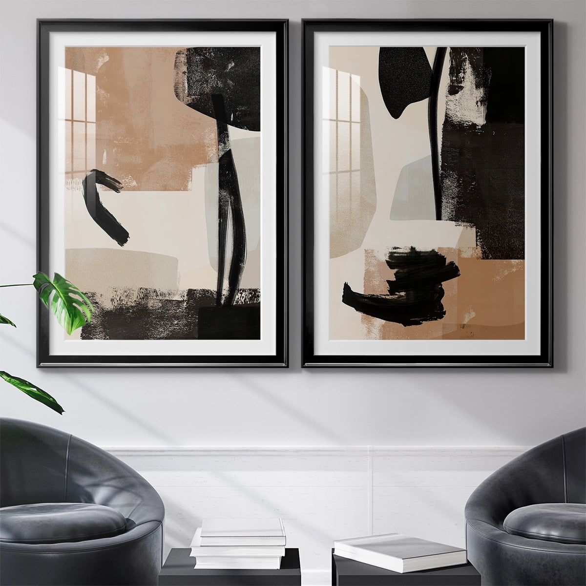 Wexford Home Selective Arrangement III Premium Framed Print, 26.5" x 36.5" - Ready to Hang, Black (Set of 2)